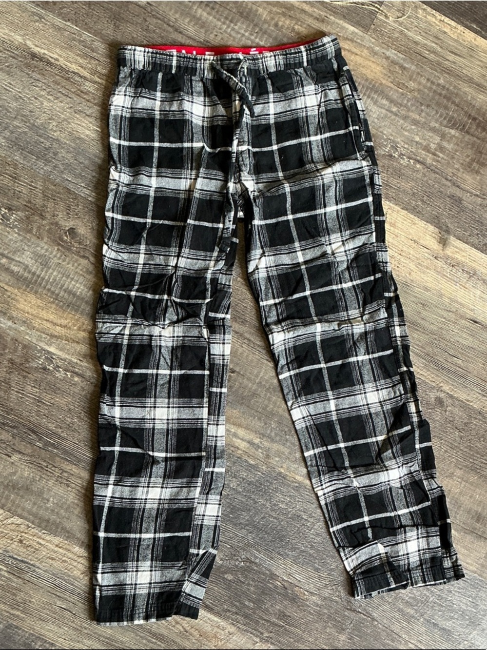 Aeropostale Black & White Plaid Jogger Pants Size S